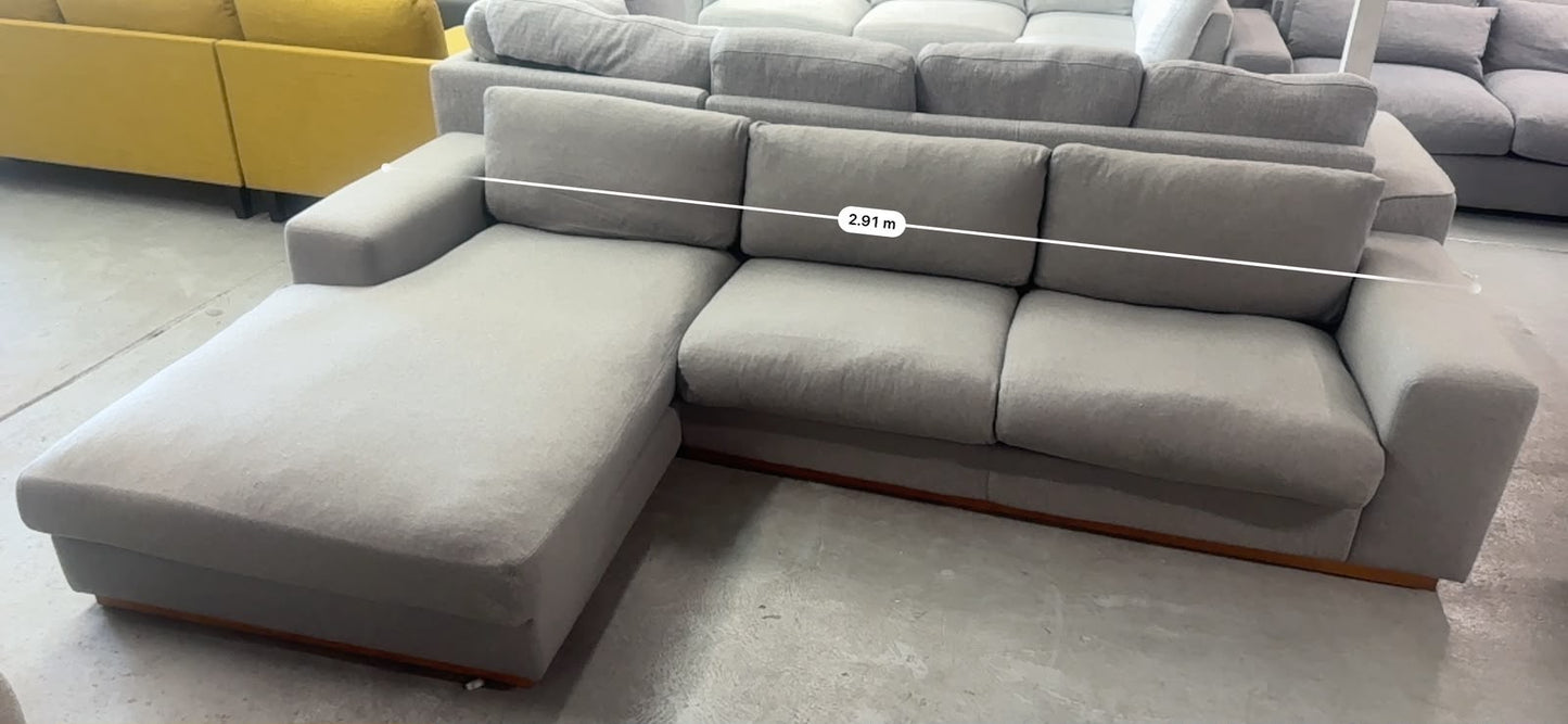 Grey L-Shape Sofa Bed with Inflatable Mattress | Pre-Owned | Steam Cleaned | Sydney Wide Delivery