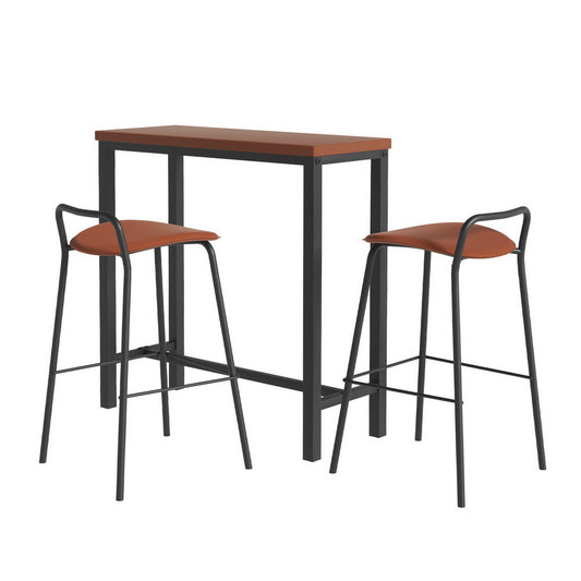Bar Table and Stools Set Dining Desk Kitchen Chairs Cafe Pub