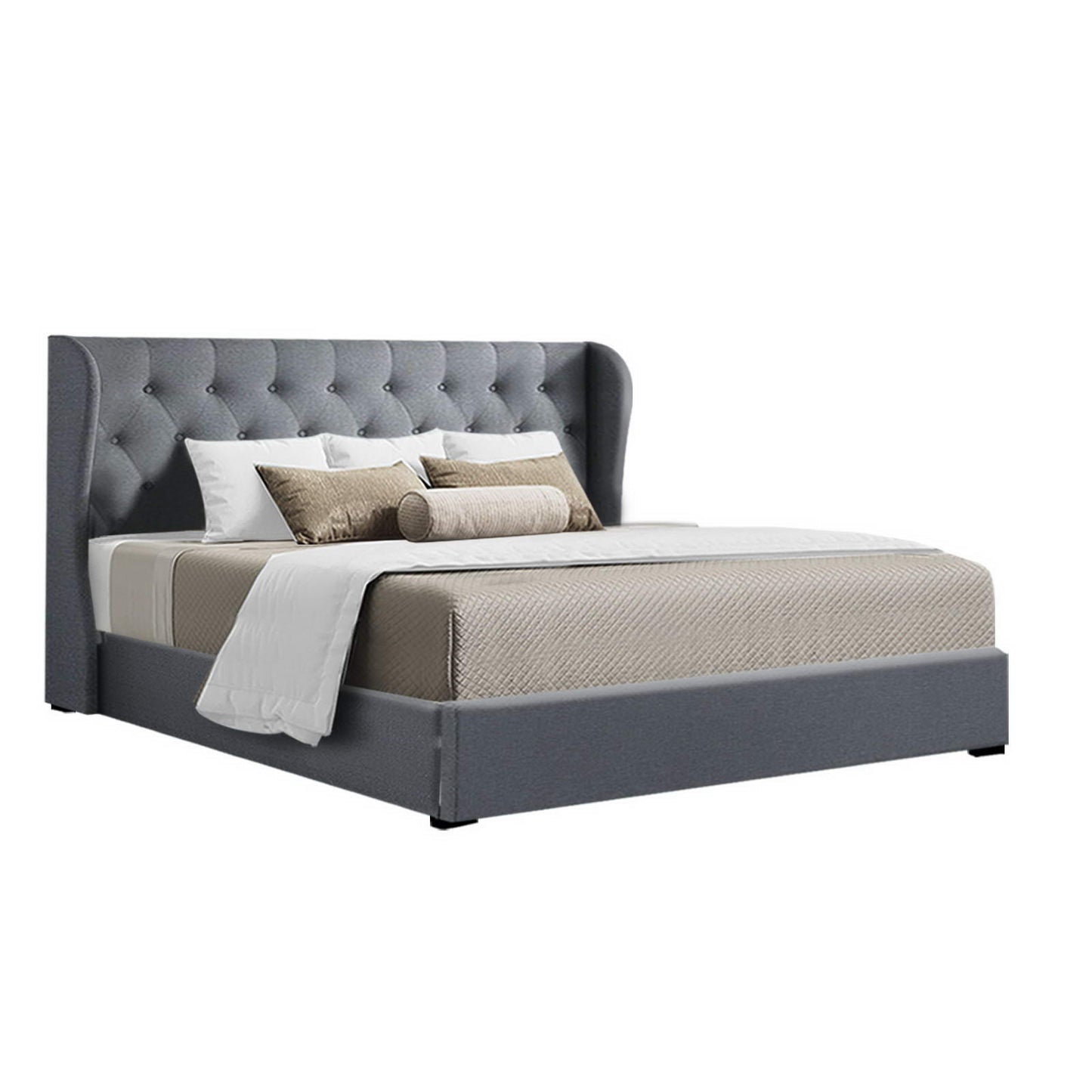 ISSA Bed Frame King Size Gas Lift Grey