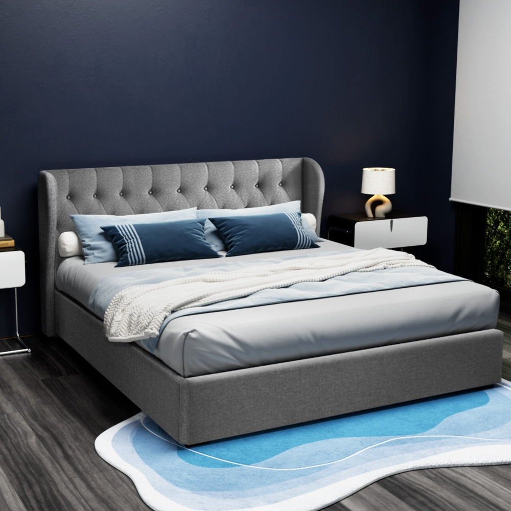 ISSA Bed Frame King Size Gas Lift Grey
