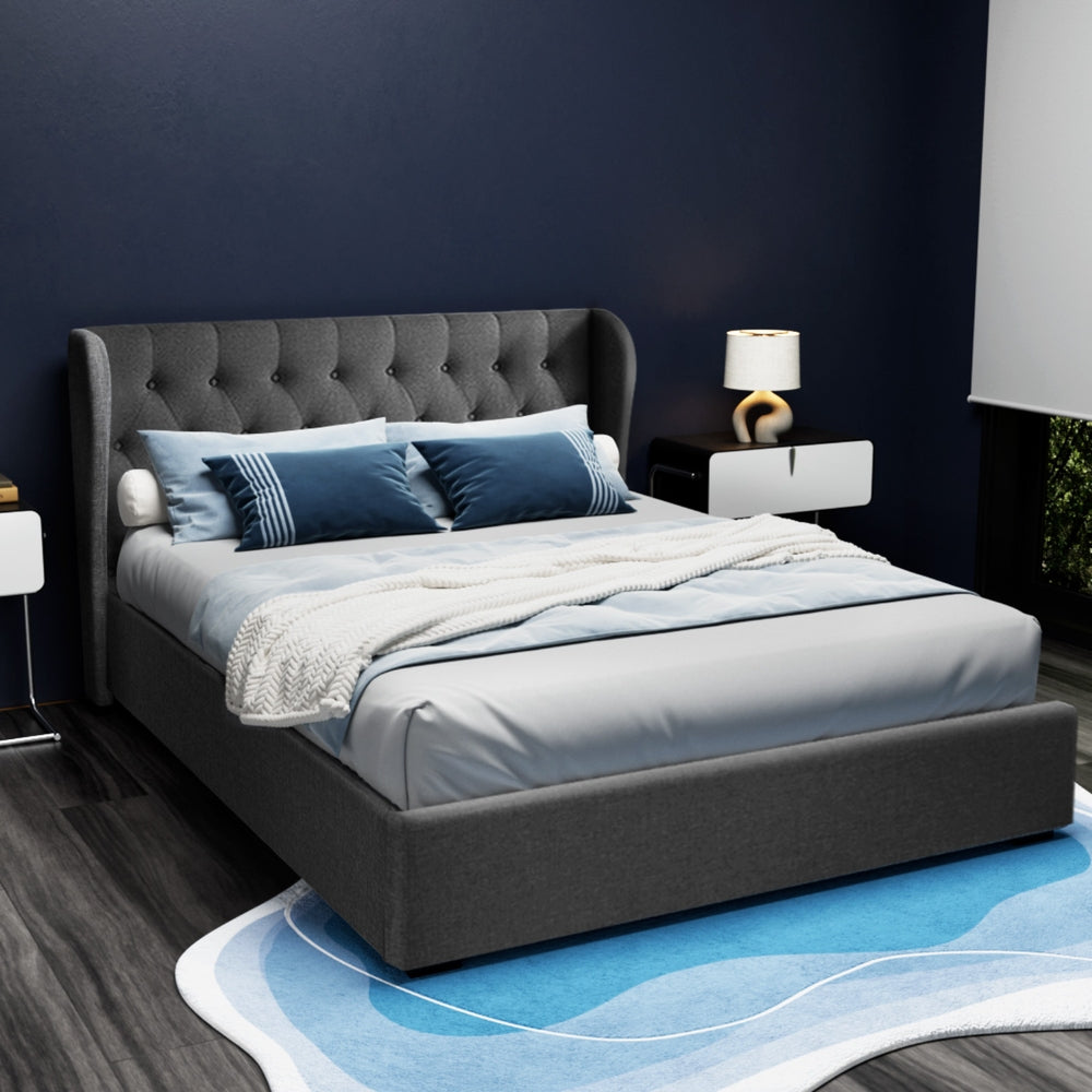 ISSA Bed Frame Queen Size Gas Lift Charcoal