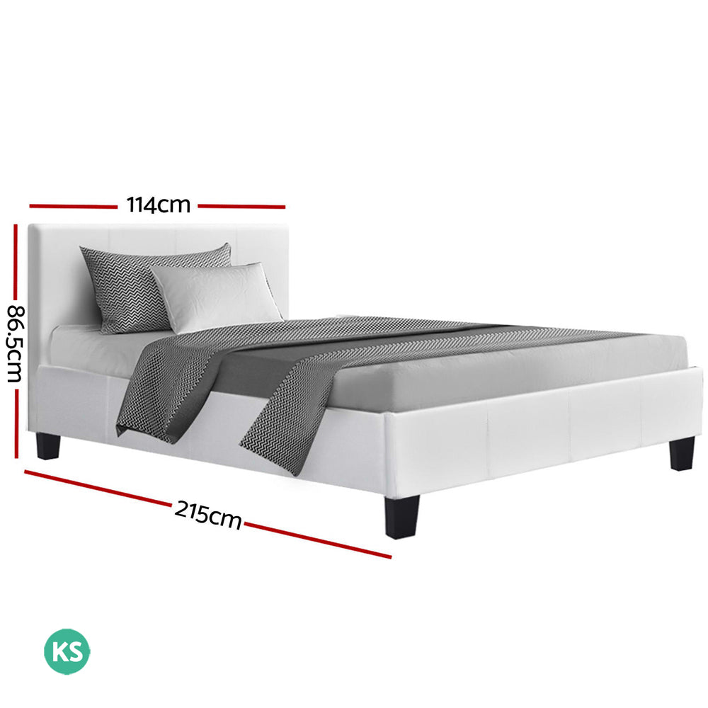 NEO Bed Frame King Single Size White