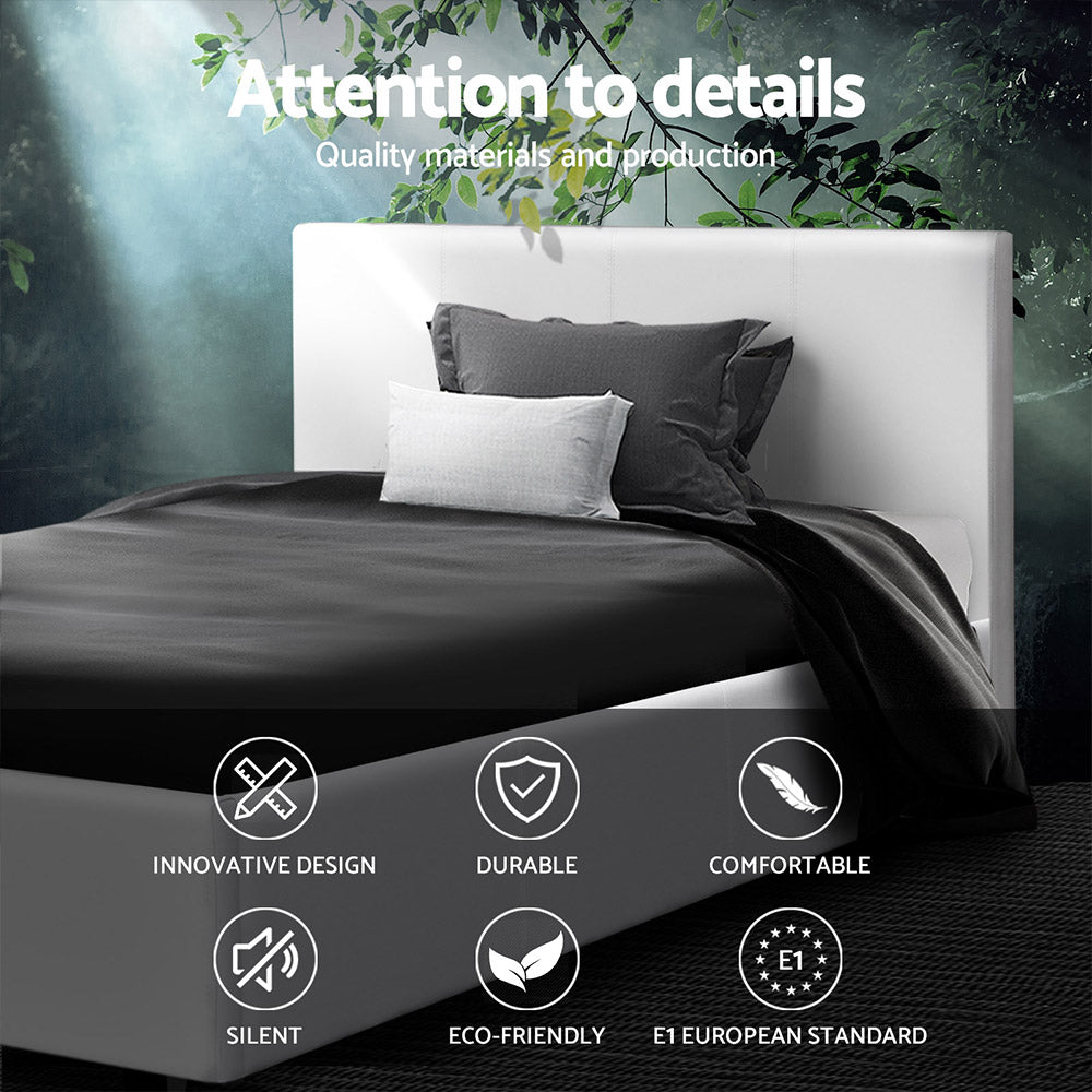 NEO Bed Frame King Single Size White