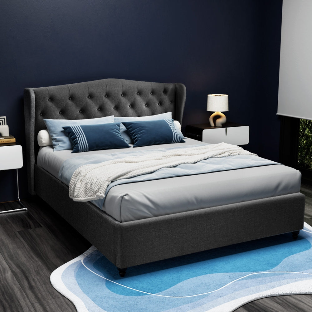 PIER Bed Frame Queen Size Charcoal