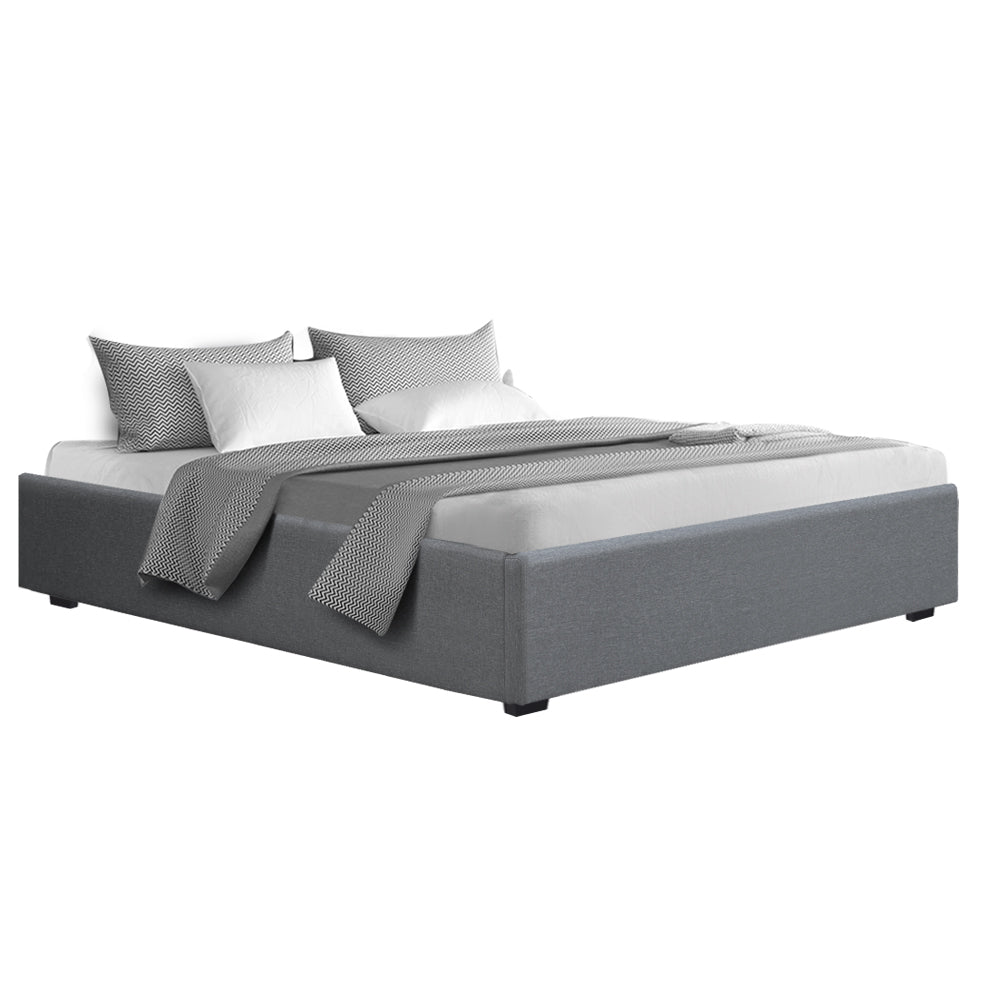 TOKI Bed Frame King Size Gas Lift Base Grey