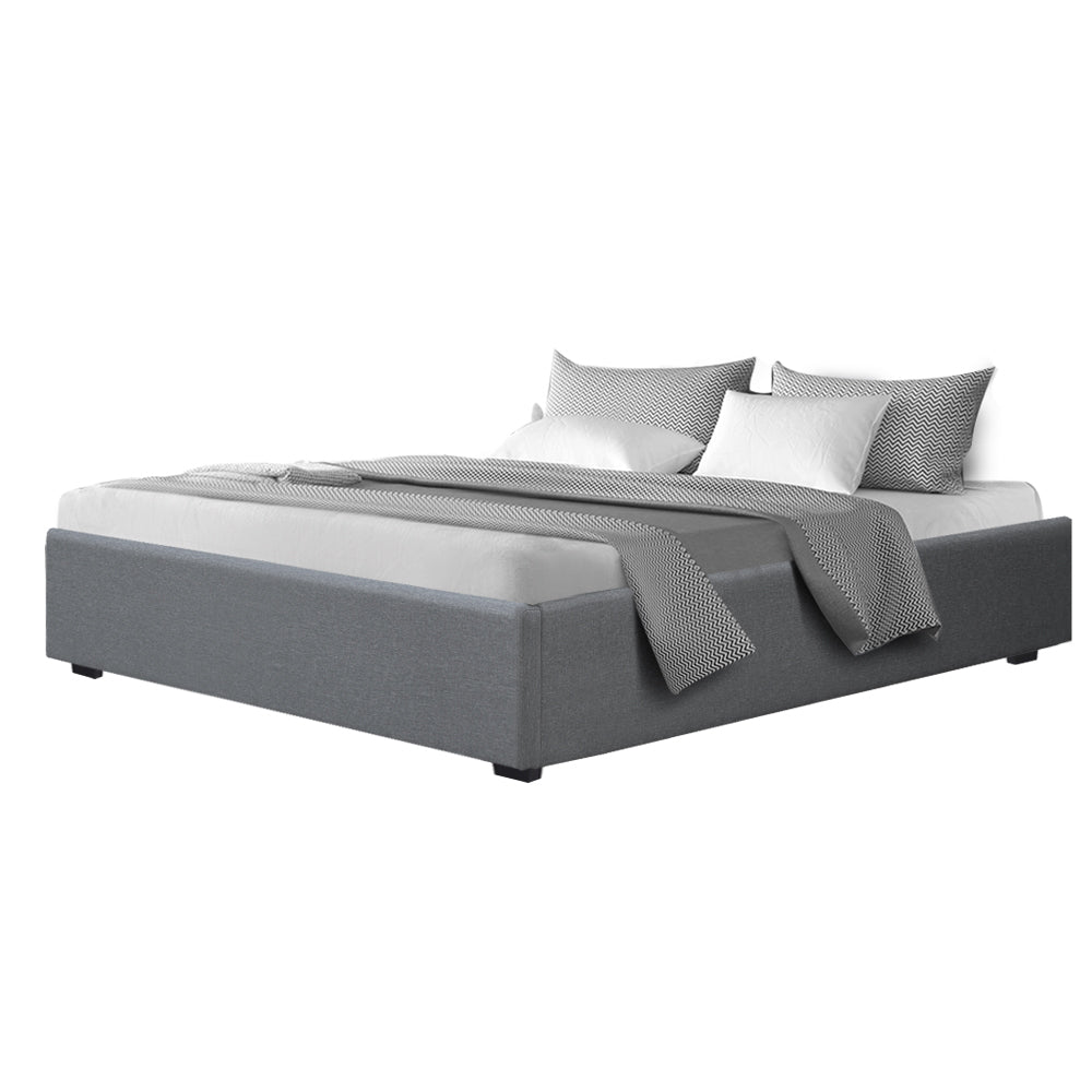 TOKI Bed Frame King Size Gas Lift Base Grey