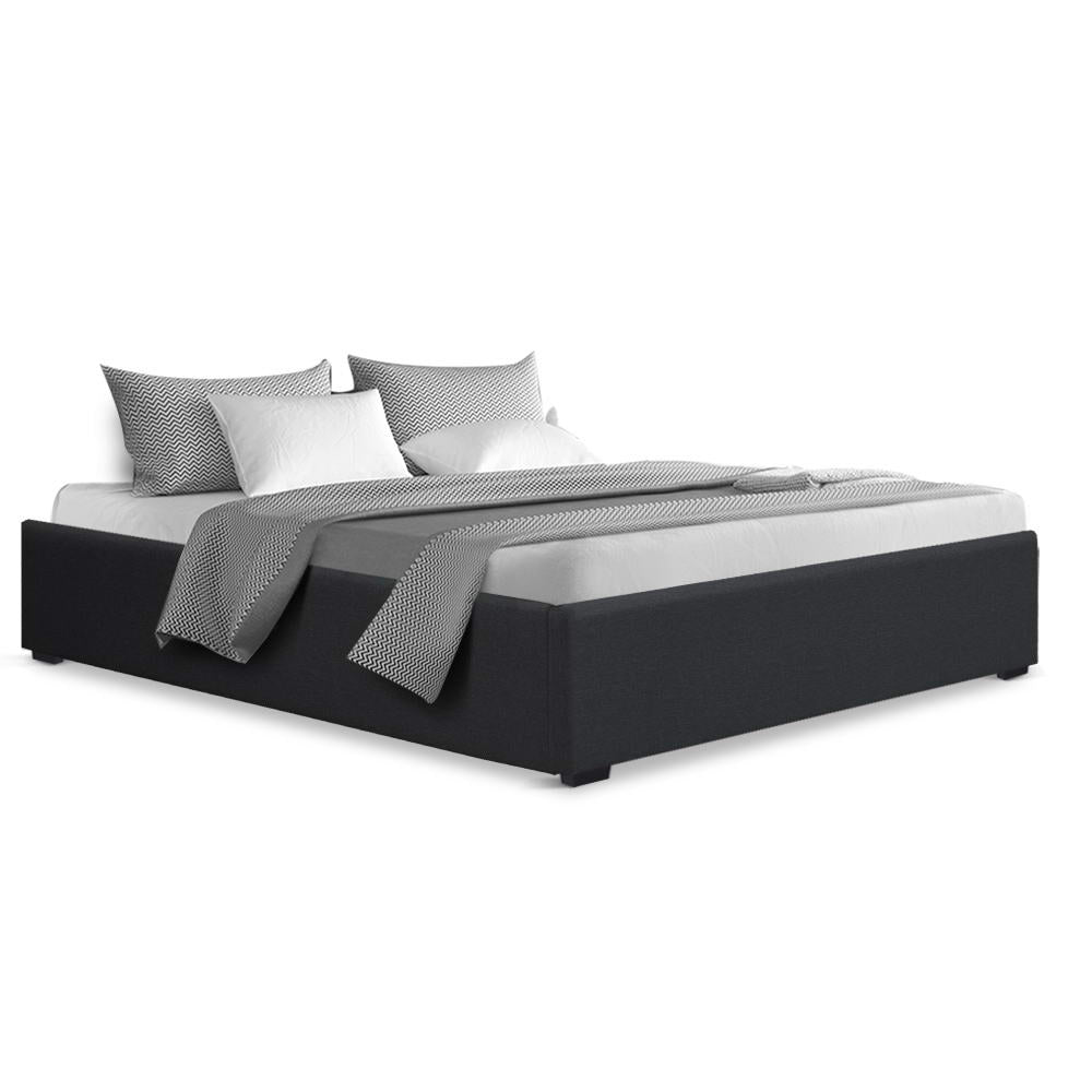 TOKI Bed Frame Queen Size Gas Lift Base Charcoal