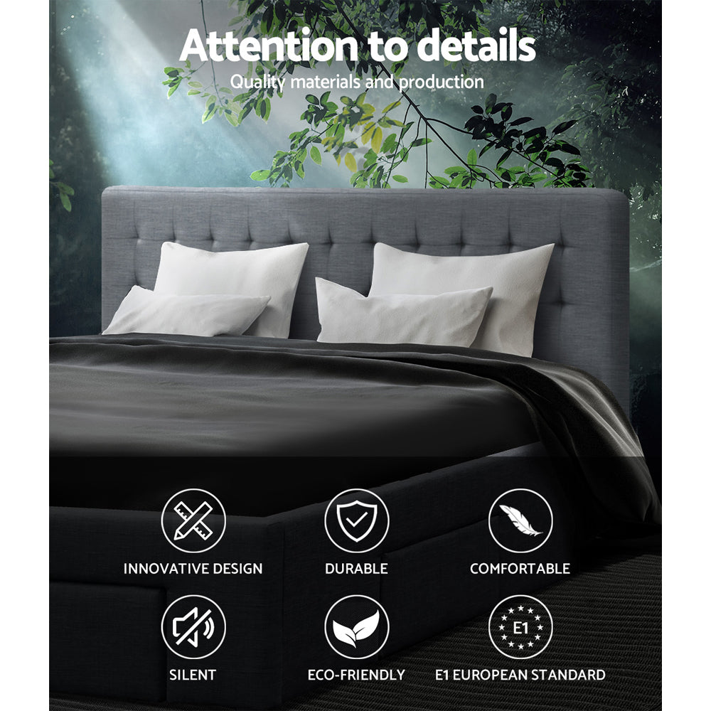 AVIO Bed Frame King Size with 4 Drawers Grey