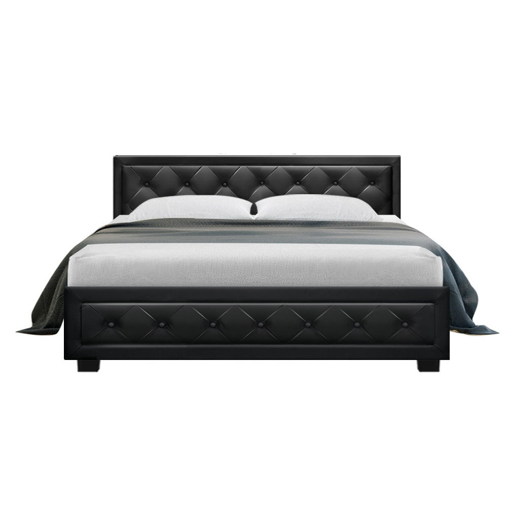 TIYO Bed Frame Queen Size Gas Lift Black