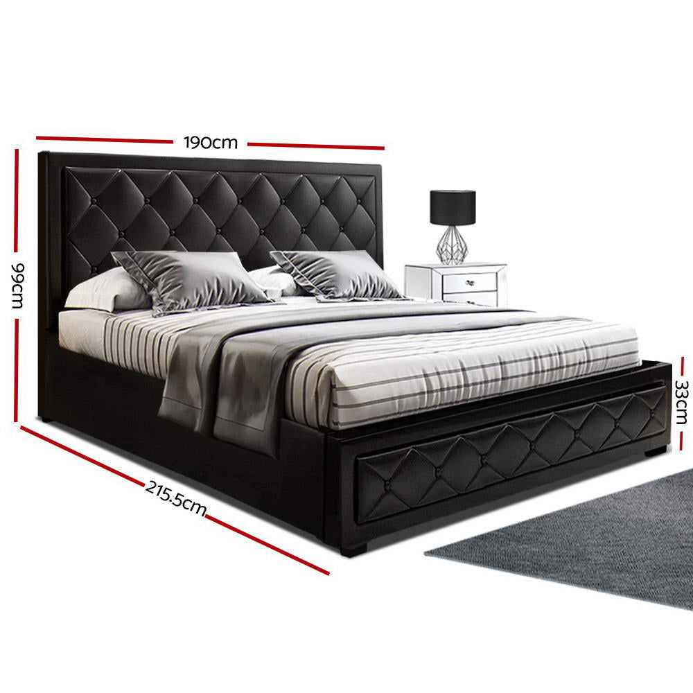 TIYO Bed Frame King Size Gas Lift Black