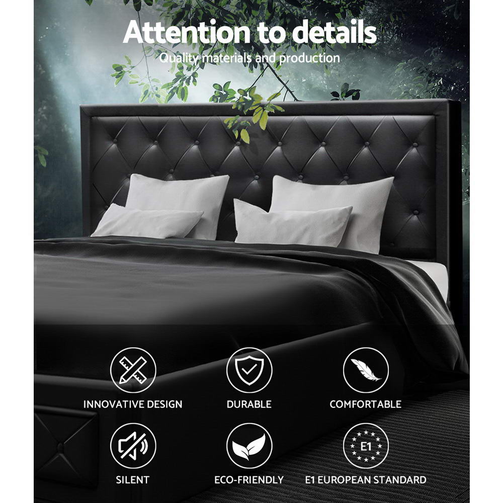 TIYO Bed Frame King Size Gas Lift Black