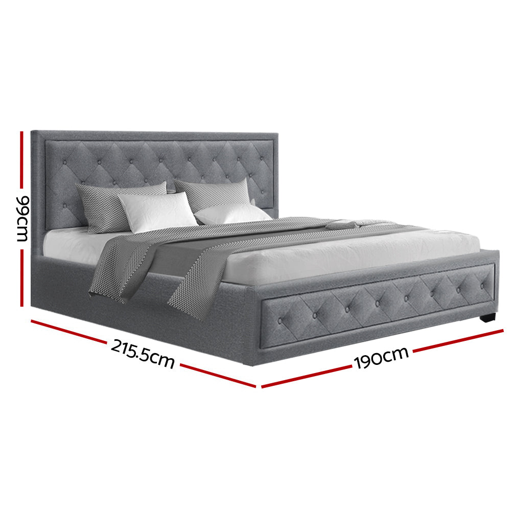 TIYO Bed Frame King Size Gas Lift Grey