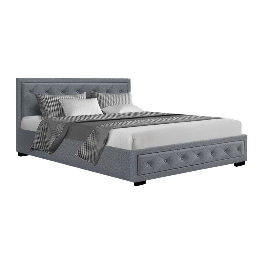 TIYO Bed Frame Queen Size Gas Lift Grey