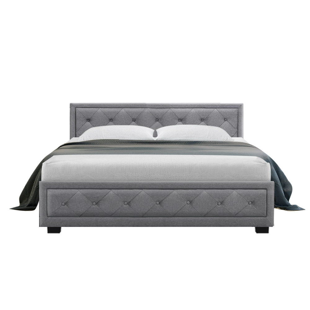 TIYO Bed Frame Queen Size Gas Lift Grey