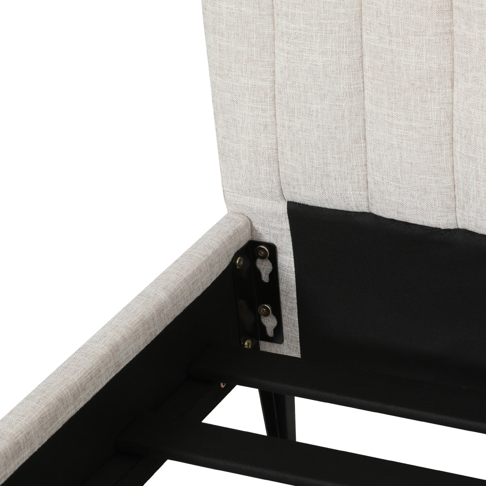 AMMY Bed Frame Queen Size Beige
