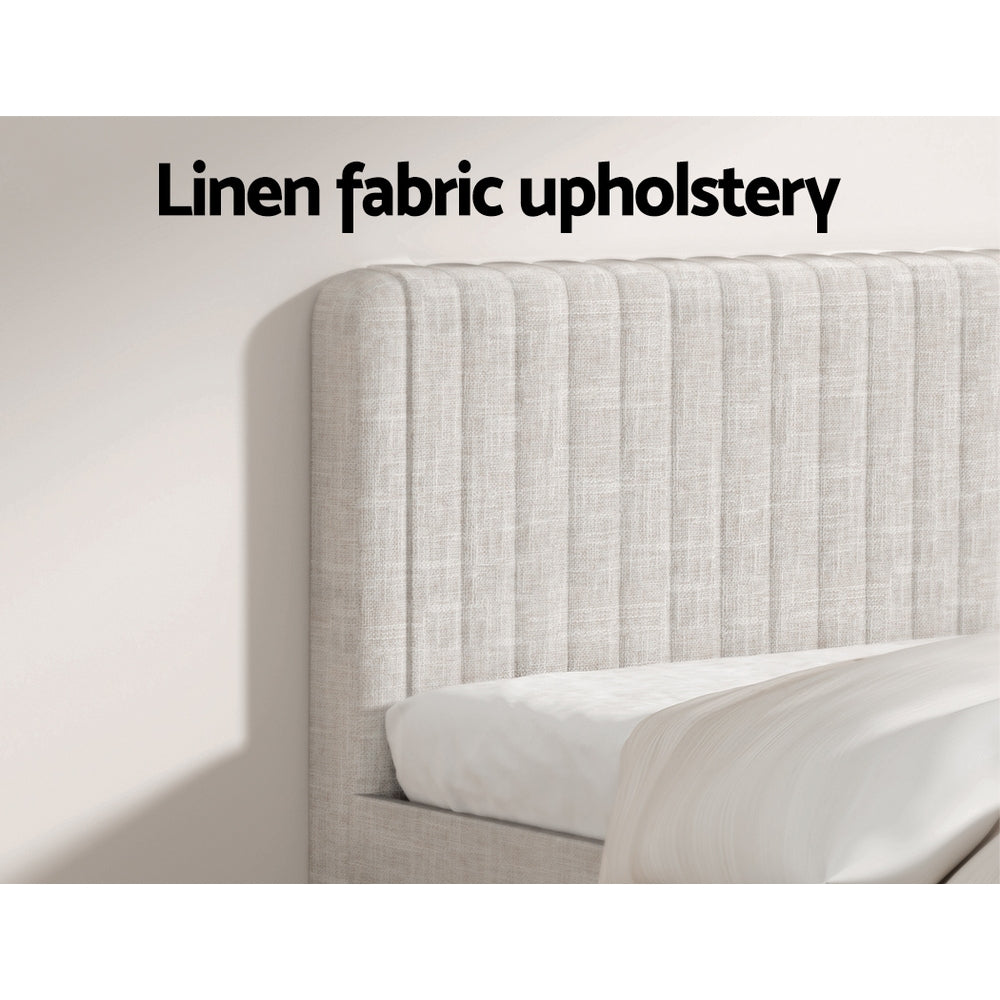 AMMY Bed Frame Queen Size Beige