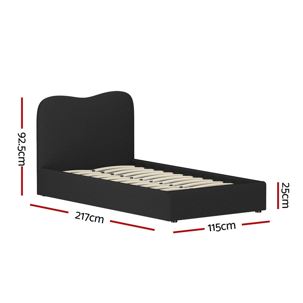 DARA Bed Frame King Single Size Boucle