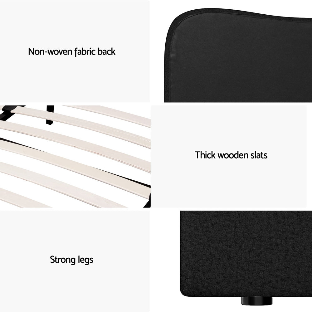 DARA Bed Frame King Single Size Boucle