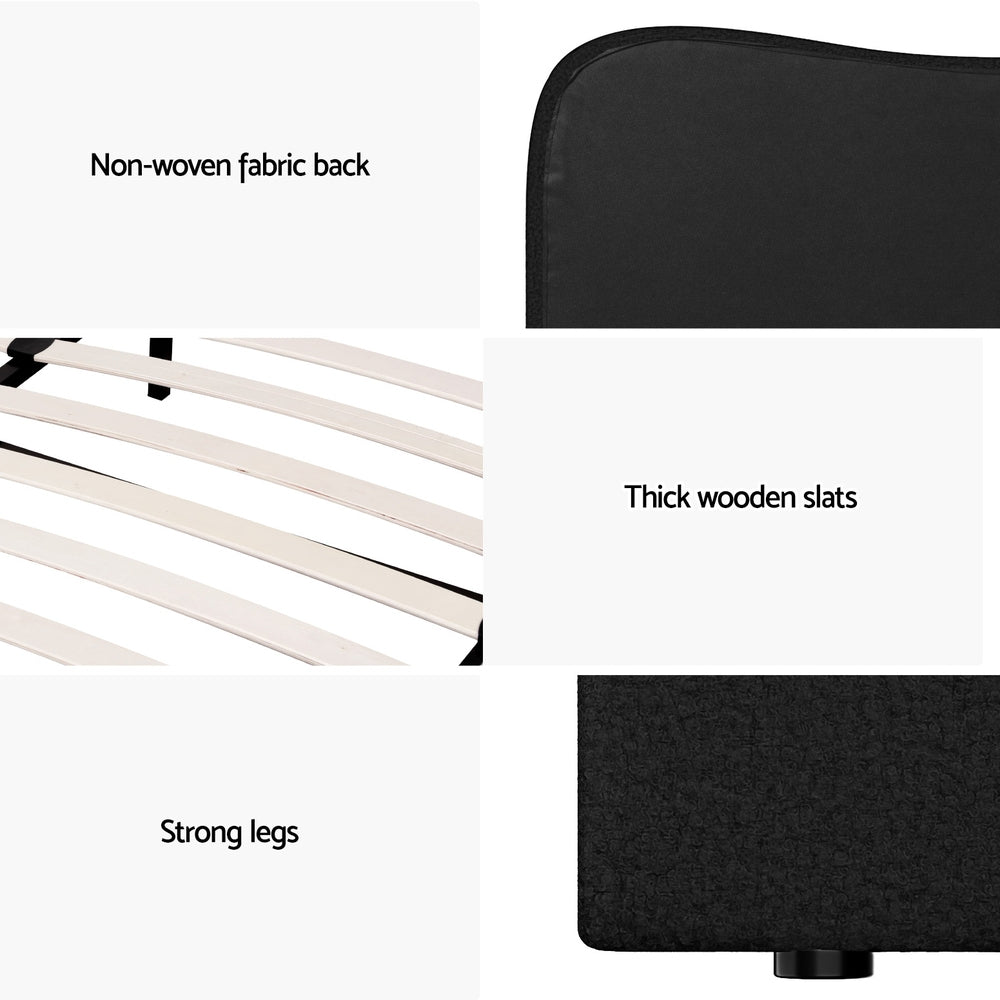 DARA Bed Frame Queen Size Boucle