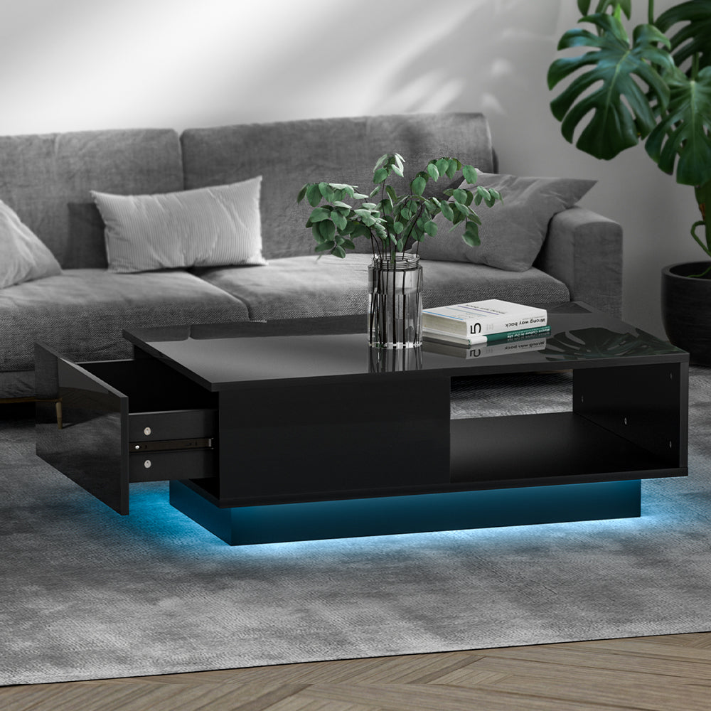 Black Coffee Table Led Lights