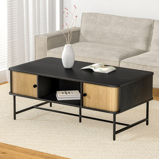 Boris Coffee Table Sliding Drawer Door Black