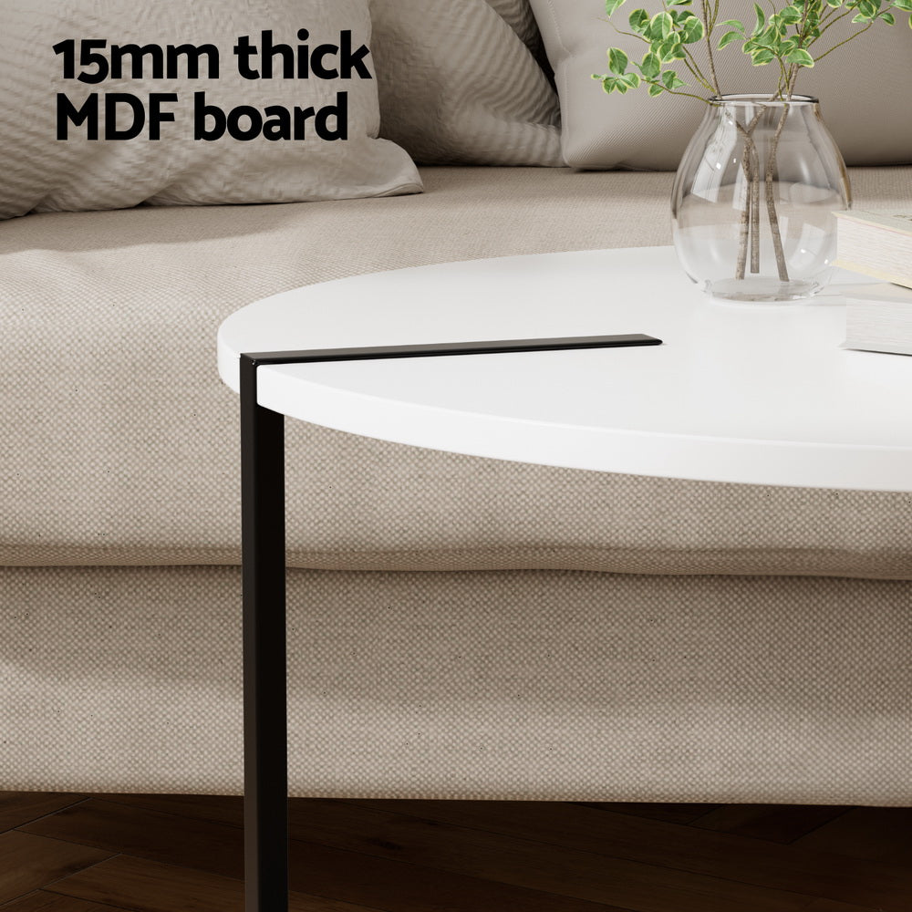Cedric Coffee Table Side Table Round White