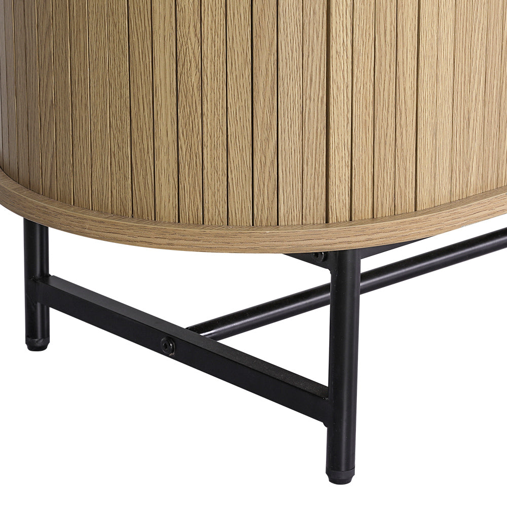 PIIA Buffet Sideboard Cupboard Cabinet Sliding Doors Pantry Storage Oak