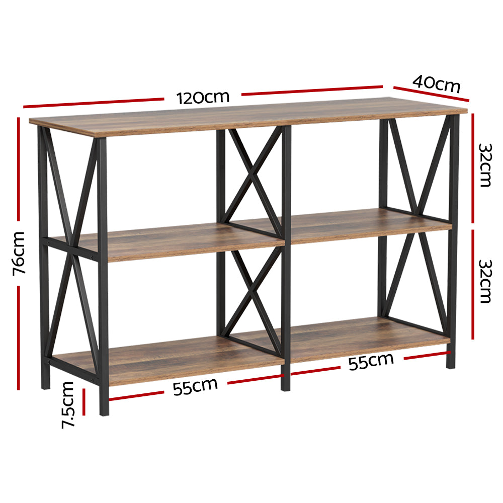 Xiah Console Table 120CM 3-tier Walnut