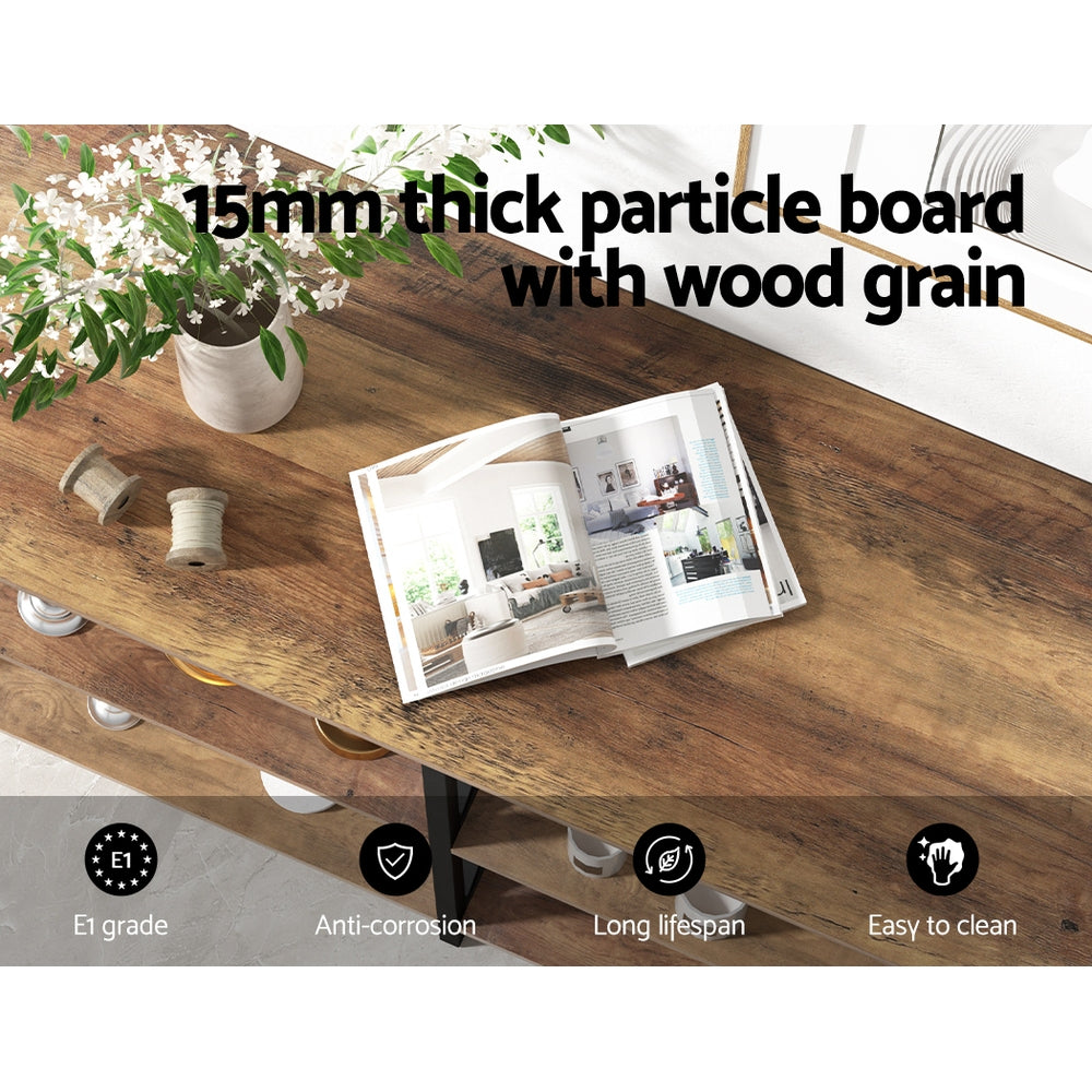 Xiah Console Table 120CM 3-tier Walnut
