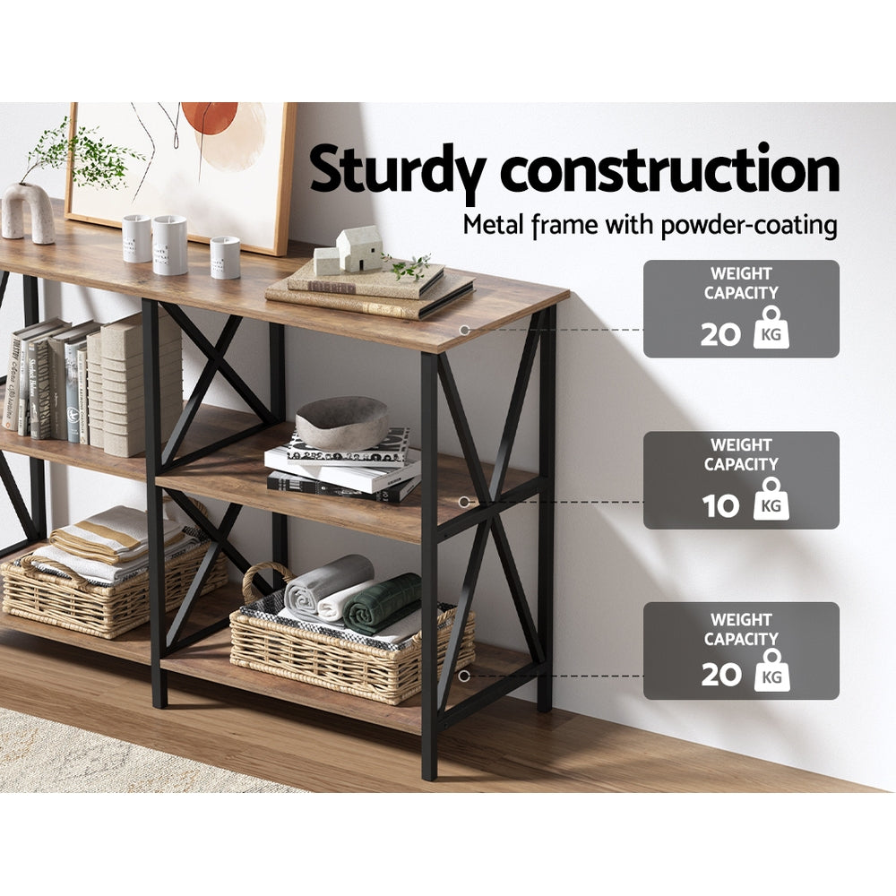 Xiah Console Table 120CM 3-tier Walnut