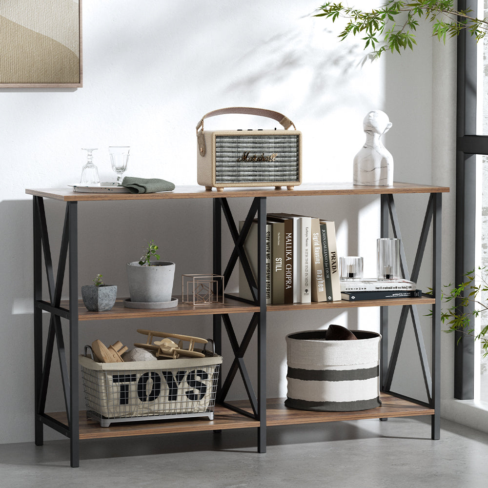 Xiah Console Table 120CM 3-tier Walnut