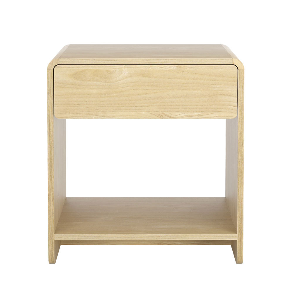 Pine Bedside Table Drawer Open Shelf