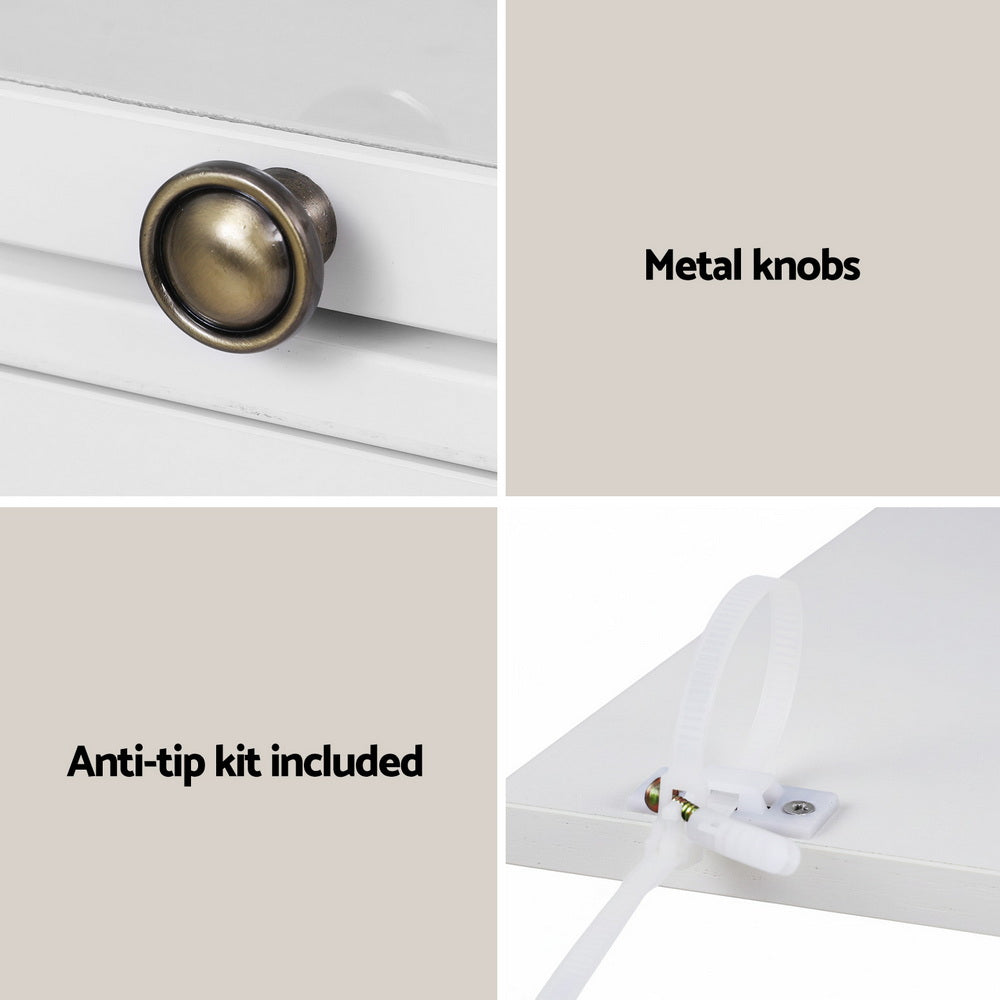 5-Tier Display Cabinet Storage Bookshelf Clear Shelf White