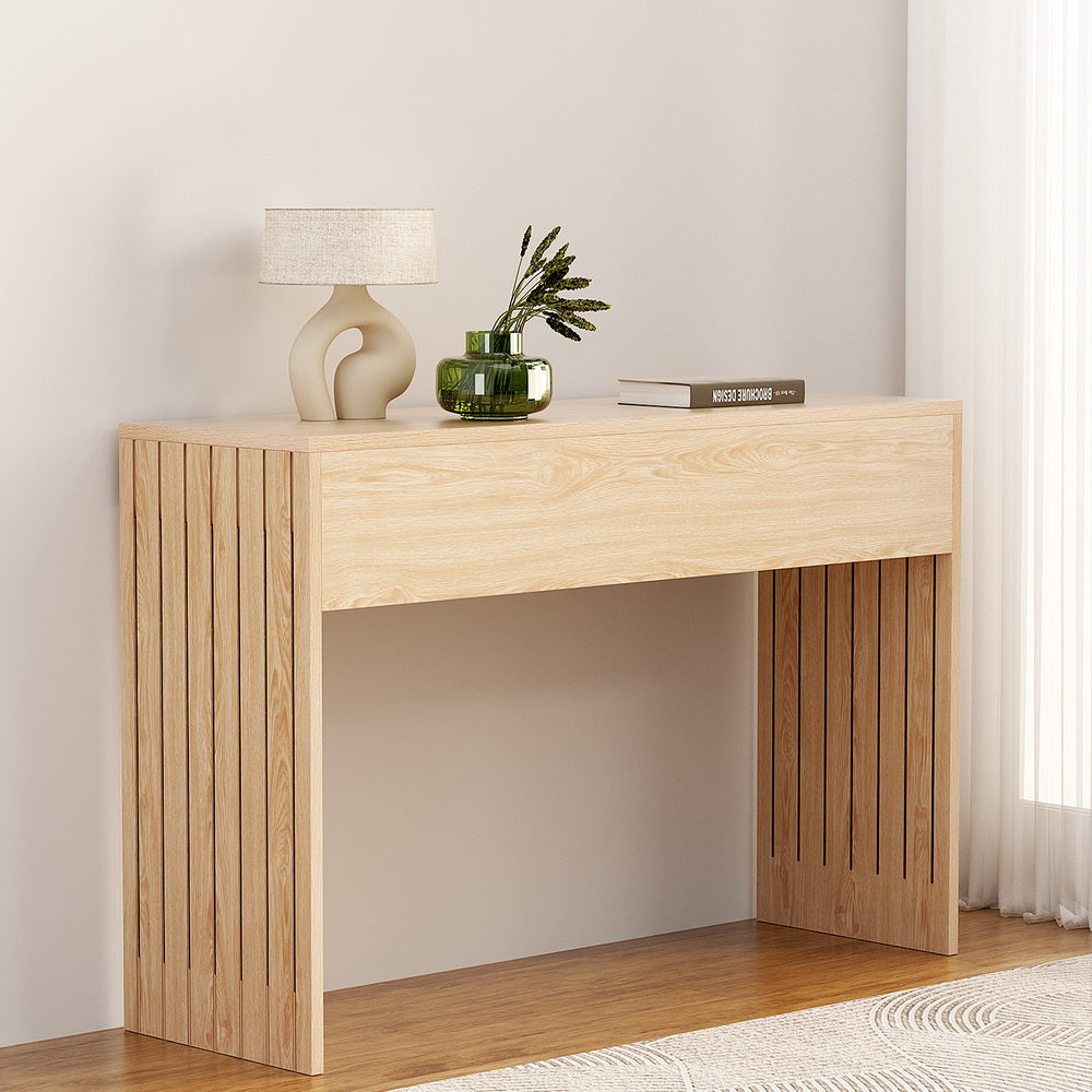 Pine Console Table Hallway Fluted 120CM