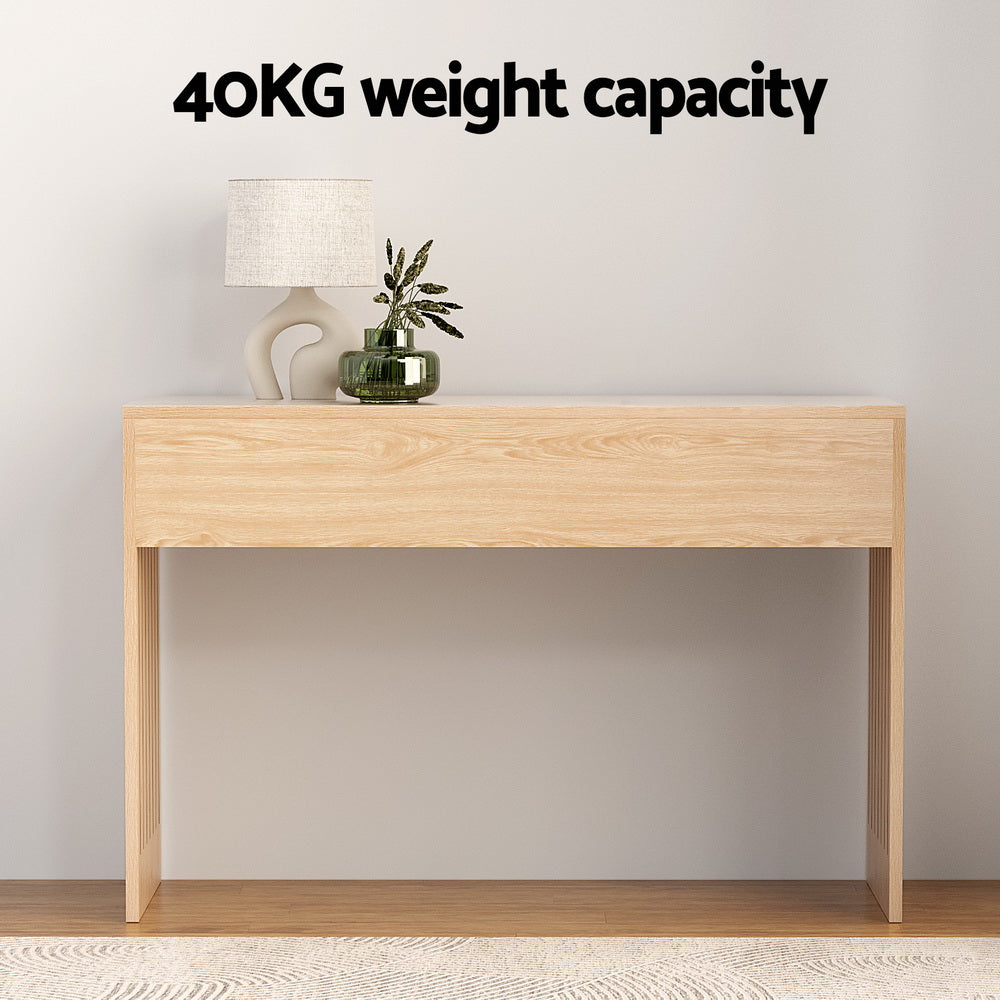 Pine Console Table Hallway Fluted 120CM