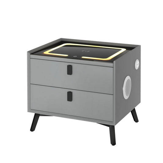 AIKA Grey Smart Bedside Table with Wireless Charging