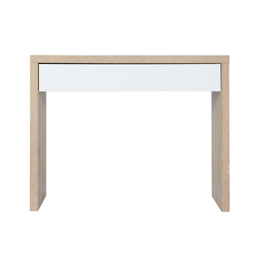 Pine Console Table Storage Drawer Jory White