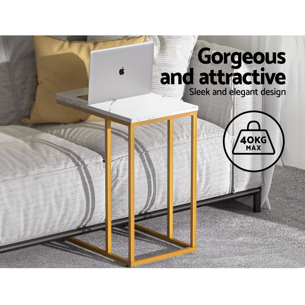 Emma Coffee Table Side Table Marble Effect