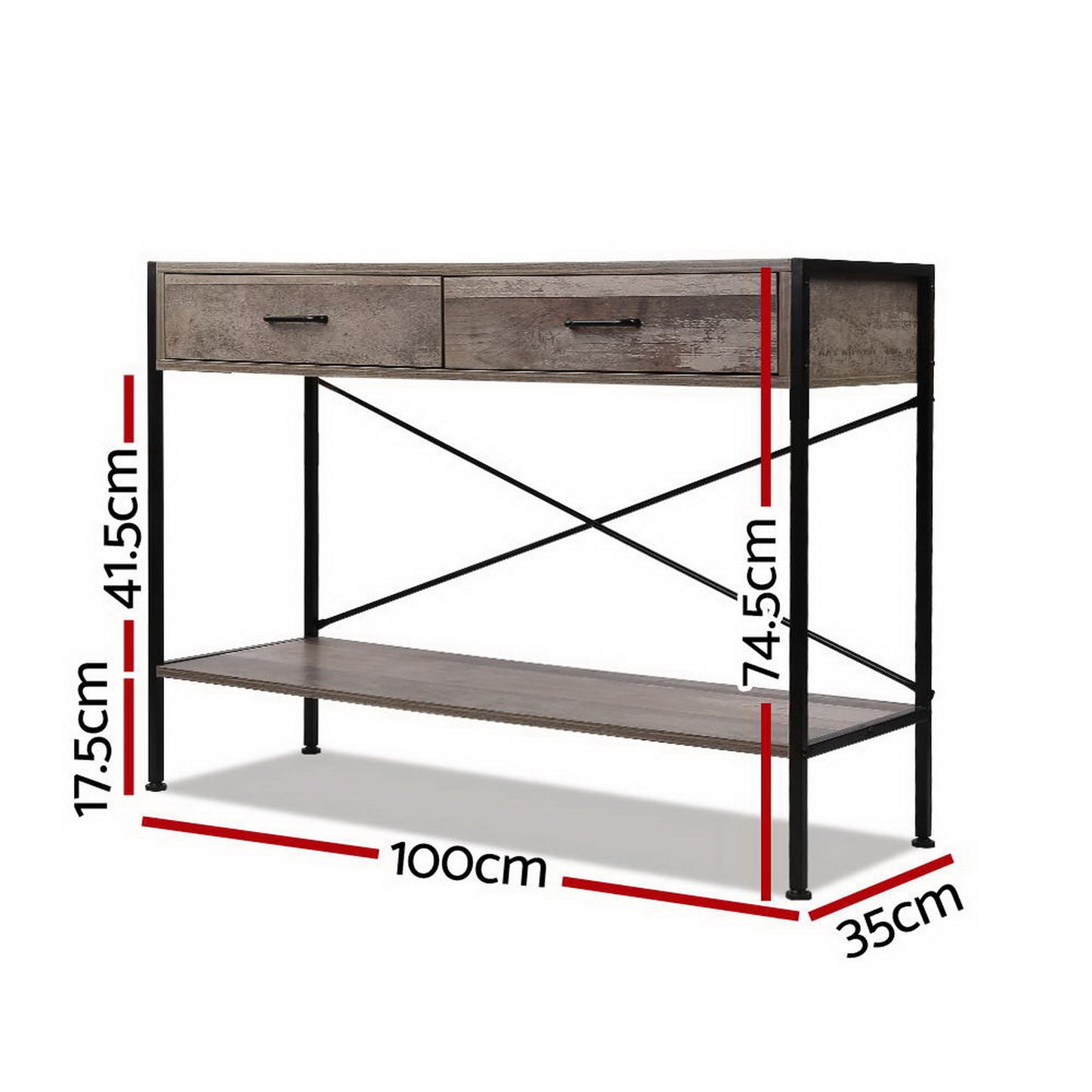 Walnut Marconi Console Table 2 Drawers