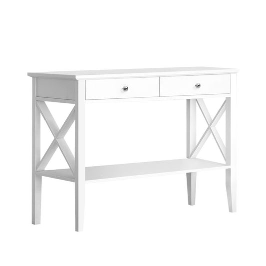 Chole Console Table 2 Drawers 100CM White
