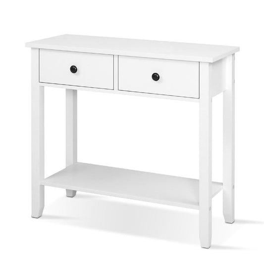 Chole Console Table 2 Drawers 80CM White