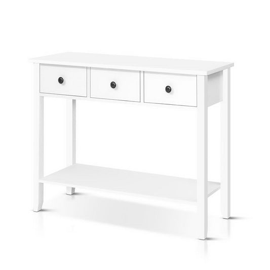Chole Console Table 3 Drawers 100CM White