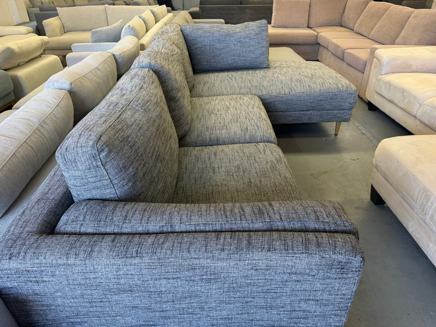 Lounge Lovers Grey L-Shape Sofa | Pre-Owned | Steam Cleaned | Sydney Wide Delivery