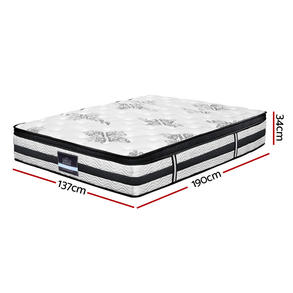 Double Bedding 34cm Mattress Euro Top Pocket Spring