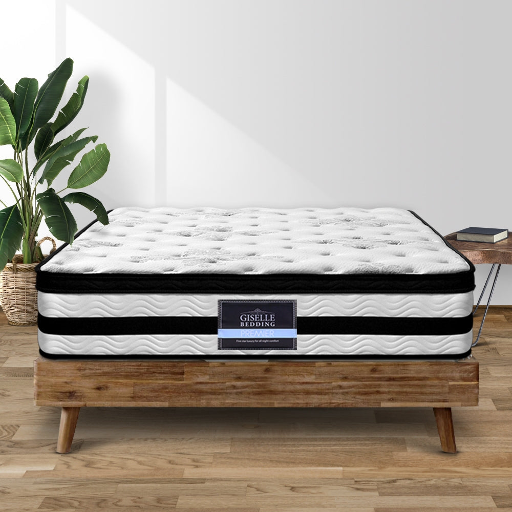King Bedding 34cm Mattress Euro Top Pocket Spring Super