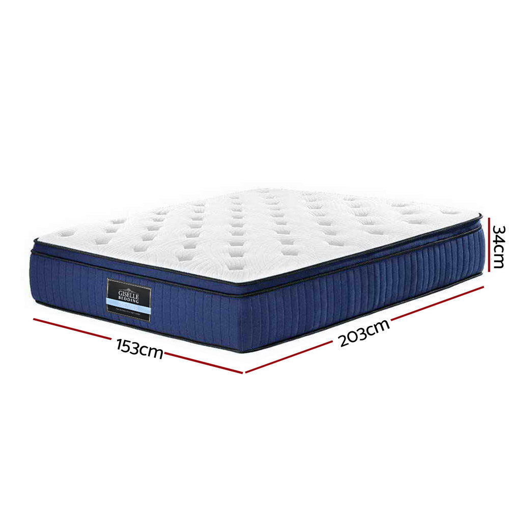 Queen Bedding 34cm Mattress Cool Gel Memory Foam 7 Zone