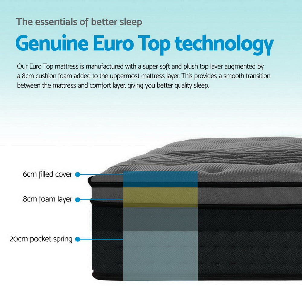 Double Bedding 34cm Mattress Bamboo Cover