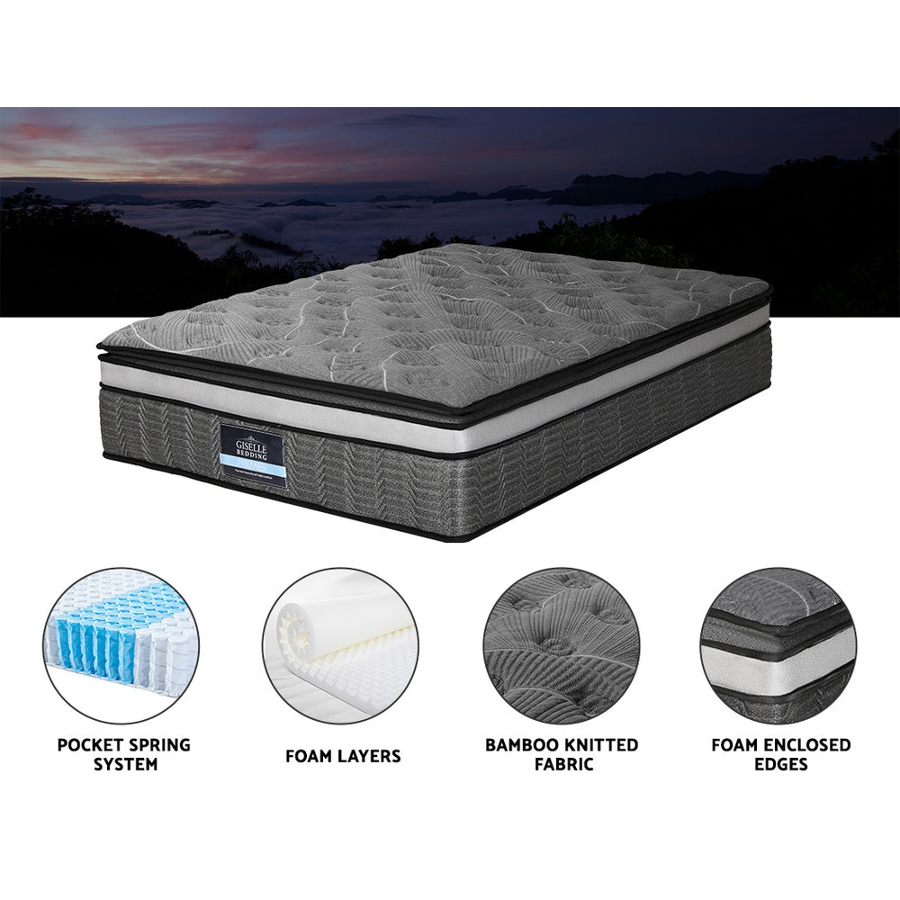 Queen Bedding 34cm Mattress Double Layer Pocket Spring