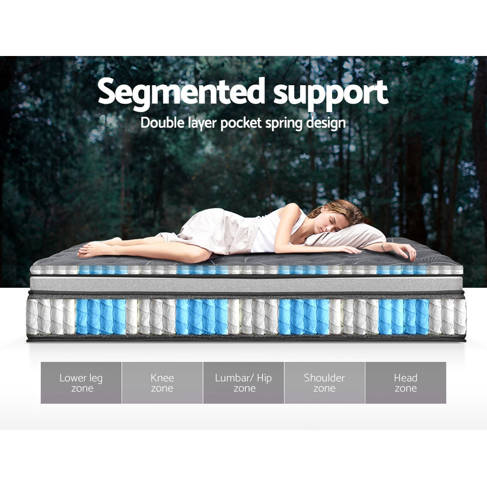 Queen Bedding 34cm Mattress Double Layer Pocket Spring