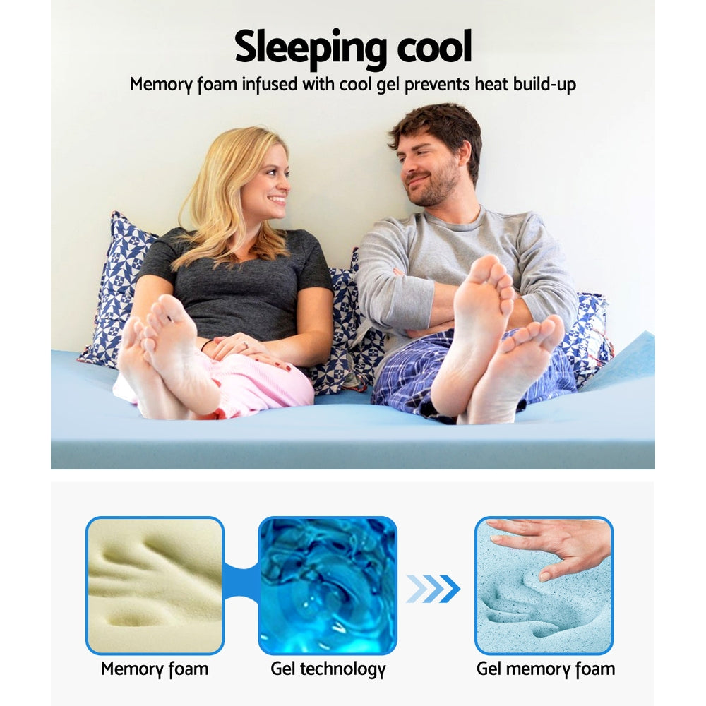 Queen Bedding Memory Foam Mattress Topper Cool Gel 5cm